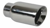 Round Stainless Steel Tip; 4 in.; Double Wall; Angle Cut; Beveled Edge;