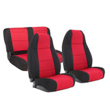 Neoprene Seat Cover; Black/Red; Front/Rear;