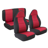 Neoprene Seat Cover; Black/Red; Front/Rear;