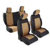 Neoprene Seat Cover; Black/Tan; Front/Rear;