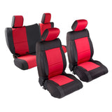 Neoprene Seat Cover; Black/Red; Incl. Front/Rear Covers;