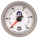 GAUGE; OIL PRESSURE; 2 1/16in.; 100PSI; MECHANICAL; WHITE; MOPAR