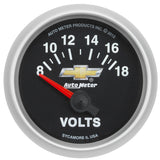 GAUGE; VOLTMETER; 2 1/16in.; 18V; ELECTRIC; CHEVY GOLD BOWTIE