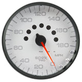 GAUGE; SPEEDOMETER; 5in.; 180 MPH; ELEC. PROGRAMMABLE; WHITE/BLACK; SPEK-PRO