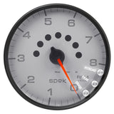 GAUGE; TACHOMETER; 5in.; 8K RPM; W/SHIFT LIGHT/PEAK MEM; SILVER/BLACK; SPEK-PRO