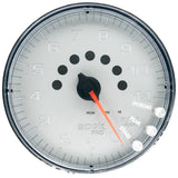 GAUGE; TACHOMETER; 5in.; 11K RPM; W/SHIFT LIGHT/PEAK MEM; SILVER/CHROME; SPEK