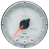 GAUGE; FUEL LEVEL; 2 1/16in.; 0-270O PROGRAMMABLE; SLVR/CHRM; SPEK-PRO