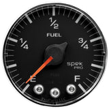 GAUGE; FUEL LEVEL; 2 1/16in.; 0-270O PROGRAMMABLE; BLK/CHRM; SPEK-PRO