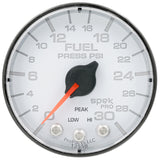 GAUGE; FUEL PRESS; 2 1/16in.; 30PSI; STEPPER MOTOR W/PEAK/WARN; WHT/BLK; SPEK