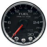 GAUGE; FUEL PRESS; 2 1/16in.; 30PSI; STEPPER MOTOR W/PEAK/WARN; BLK/CHRM; SPEK