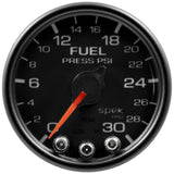GAUGE; FUEL PRESS; 2 1/16in.; 30PSI; STEPPER MOTOR W/PEAK/WARN; BLK/BLK; SPEK