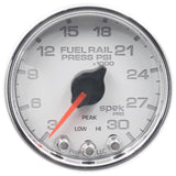 GAUGE; RAIL PRESS; 2 1/16in.; 30KPSI; STEPPER MOTOR W/PEAK/WARN; WHT/CHRM; SPEK