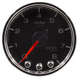 GAUGE; TACH; 2 1/16in.; 8K RPM; W/SHIFT LIGHT/PEAK MEM; BLK/CHRM; SPEK-PRO