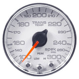 GAUGE; TRANS TEMP; 2 1/16in.; 300deg.F; STEPPER MOTOR W/PK/WRN; WHT/CHRM; SPEK-P