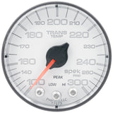 GAUGE; TRANS TEMP; 2 1/16in.; 300deg.F; STEPPER MOTOR W/PK/WRN; WHT/BLK; SPEK-PR