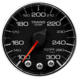 GAUGE; TRANS TEMP; 2 1/16in.; 300deg.F; STEPPER MOTOR W/PK/WRN; BLK/CHRM; SPEK-P