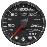 GAUGE; TRANS TEMP; 2 1/16in.; 300deg.F; STEPPER MOTOR W/PEAK/WRN; BLK/BLK; SPEK-