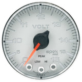 GAUGE; VOLTMETER; 2 1/16in.; 16V; STEPPER MOTOR W/PEAK/WARN; SLVR/CHRM; SPEK-PRO