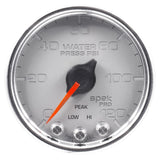 GAUGE; WATER PRESS; 2 1/16in.; 120PSI; STEPPER MOTOR W/PEAK/WRN; SLVR/CHRM; SPEK