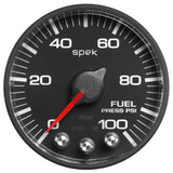 2-1/16in. FUEL PRESSURE; 0-100 PSI; SPEK-PRO; BLACK/BLACK; ECU