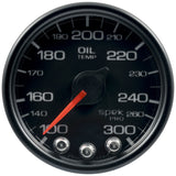 2-1/16in. OIL TEMPERATURE; 100-300 deg.F; SPEK-PRO; BLACK/BLACK; ECU