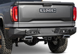Stealth Fighter Rear Bumper; Hammer Black; w/Exhaust Tips And Backup Sensor;